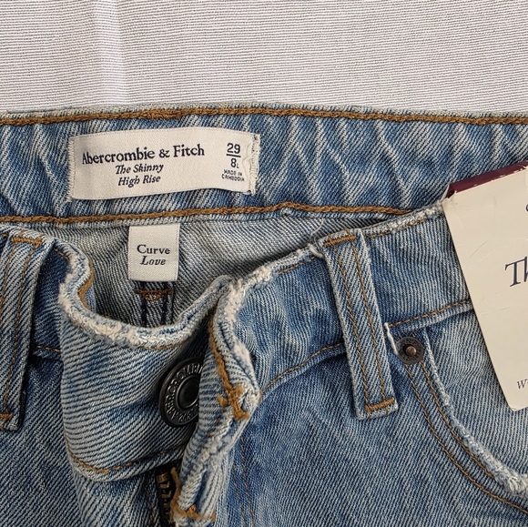 Abercrombie Light Blue High Rise Skinny Jeans - Picture 4 of 8